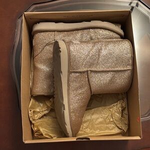 UGG Glitter Ankle Boots in Gold